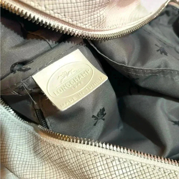 Longchamp cream leather quadri 2 way satchel handbag - Picture 3 of 14